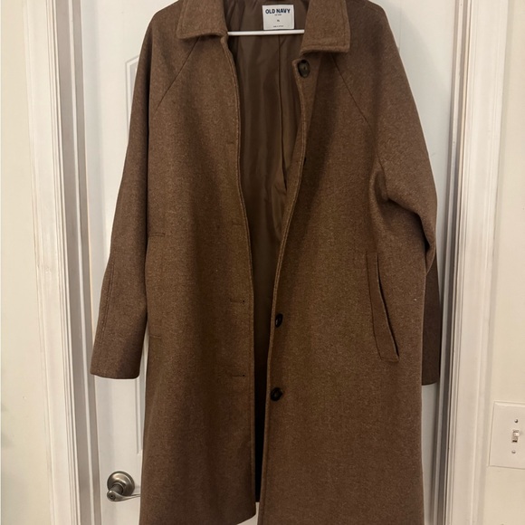 Old Navy Jackets & Blazers - Old Navy Women's Brown Trench-Style Wool Coat